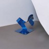 sculpture abstraite métal bleu marine