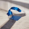 sculpture abstraite métal bleu marine