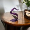 sculpture abstraite métal violet