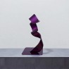 sculpture abstraite métal violet