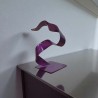 sculpture abstraite métal violet