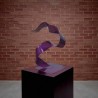 sculpture abstraite métal violet