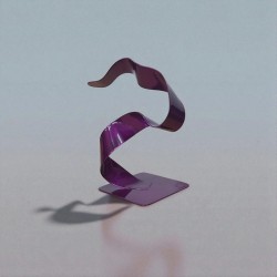 sculpture abstraite métal violet