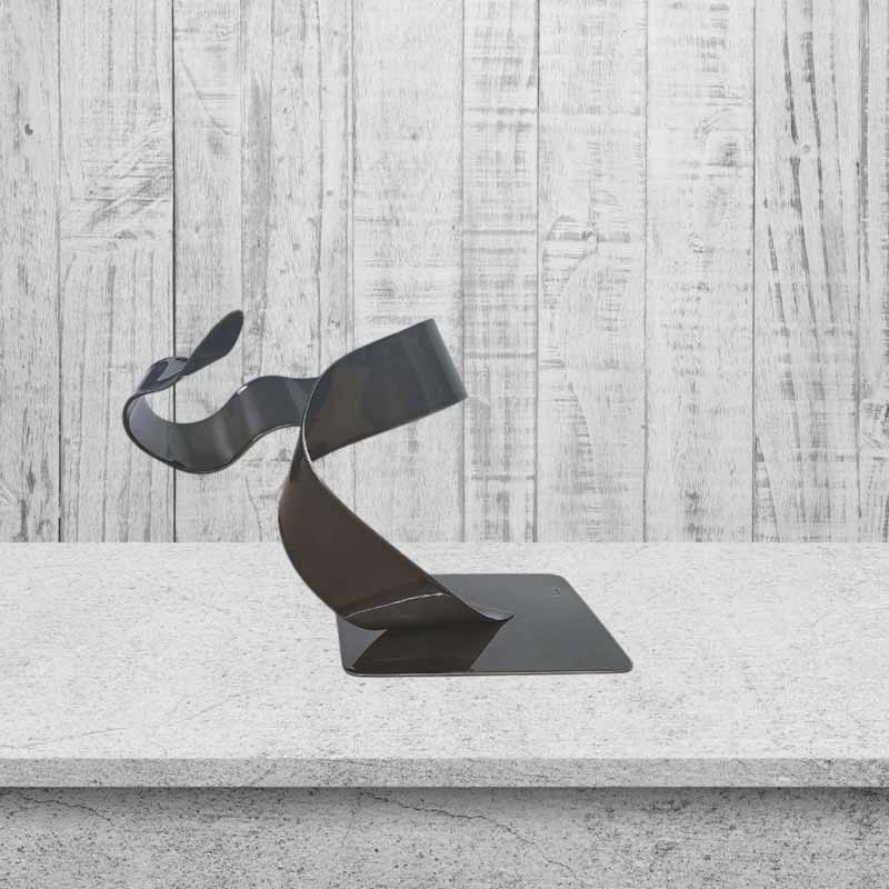 sculpture abstraite gris noir