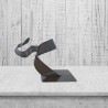 sculpture abstraite gris noir