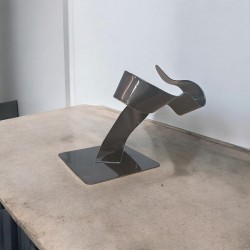 sculpture abstraite gris noir
