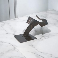 sculpture abstraite gris noir
