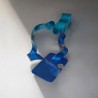 sculpture abstraite métal bleu turquoise