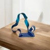 sculpture abstraite métal bleu turquoise